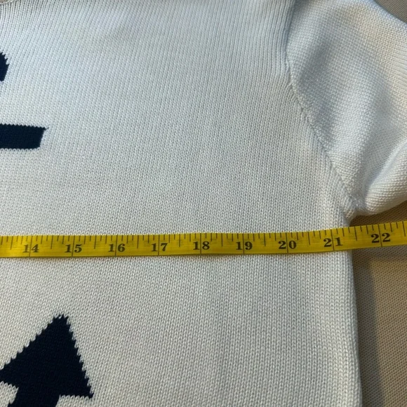 C&C California White Sweater with Navy Anchor - Picture 7 of 8